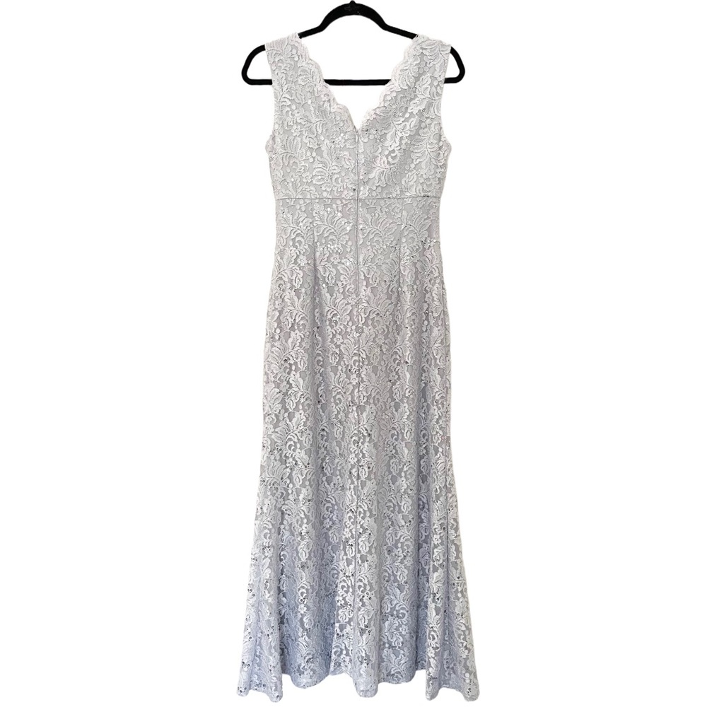 Alex Evenings Scallop Lace Sequin Evening Maxi Gown - Picture 5 of 11